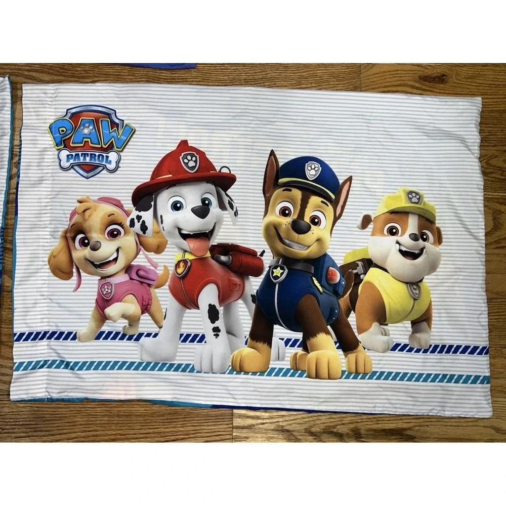 Paw Patrol Full‎ Size Reversible Comforter Blanket Fitted Sheet 3 Pillowcases